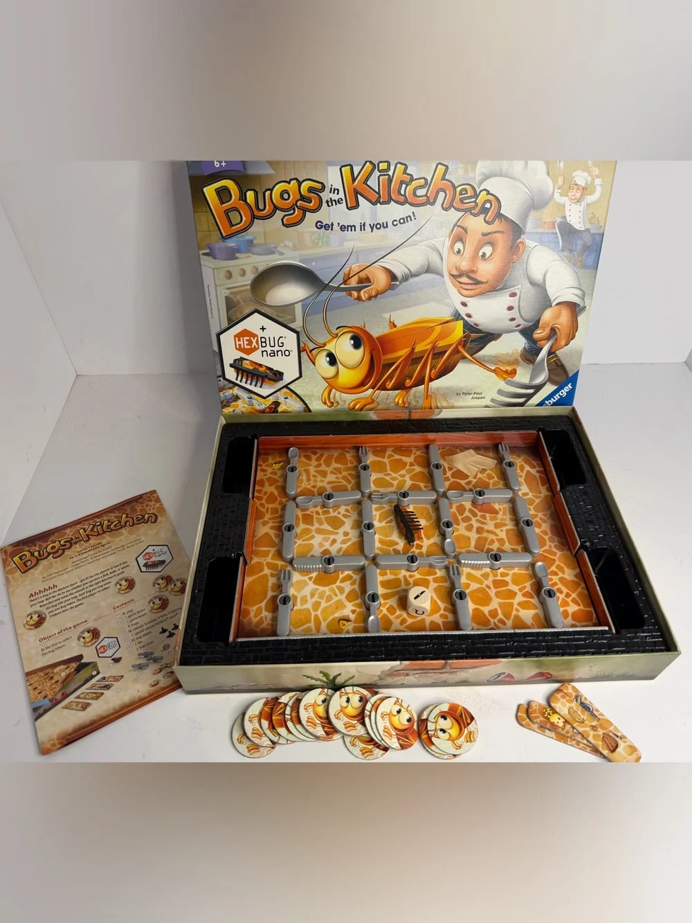 Ravensburger Bugs in the Kitchen Board Game HEXBUG Nano COMPLETE Ages 6+